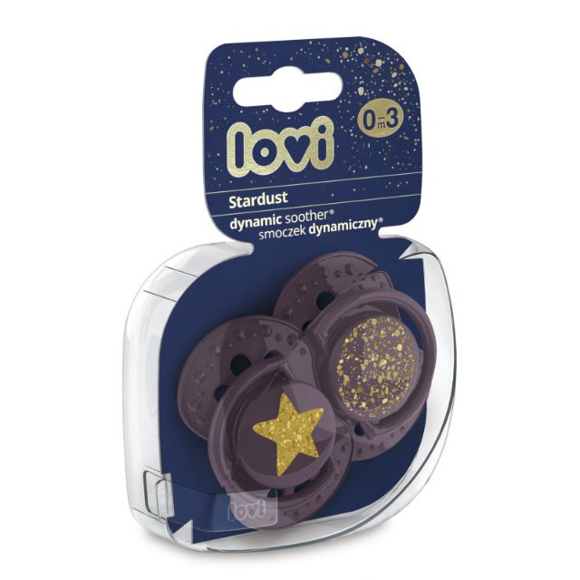 LOVI Dudlík silikonový dynamický Stardust Violet > 3-6 m 2ks