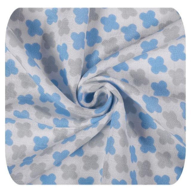 Xkko Bambusová osuška BMB 90x100 - Scandinavian Baby Blue Cross