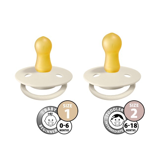 Bibs De Lux dudlíky z přírodního kaučuku 2ks - velikost 1 > varianta ivory-baby-pink