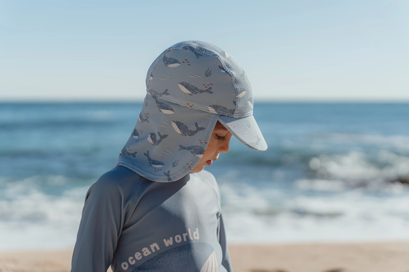 Plážová kšiltovka s ochranou krku Ocean Splash vel. 3