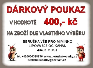 Beruška Kočárky Dárkový poukaz v hodnotě 400.- kč