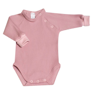MKcool Body kojenecké rostoucí "RIB" starorůžové