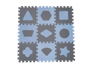 BABYDAN PĚNOVÁ HRACÍ PODLOŽKA PUZZLE GEOMETRICKÉ TVARY, BLUE 90X90 CM