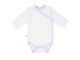 Eevi Body zavinovací s dlouhým rukávem TINY bílé/modré