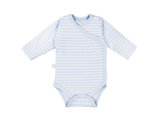 Eevi Body zavinovací s dlouhým rukávem TINY modré/bílé