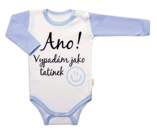 Baby Nellys Body dlouhý rukáv s vtipným textem, Ano! Vypadám jako tatínek, kluk