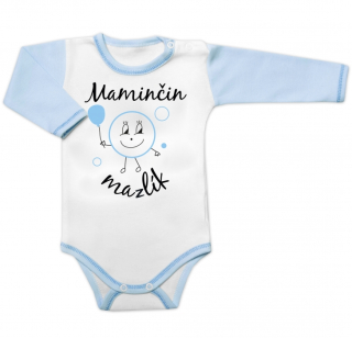 Baby Nellys Body dlouhý rukáv s vtipným textem, Maminčin mazlík