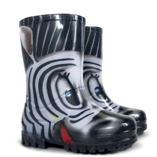 DEMAR - Dětské barevné holínky TWISTER PRINT 0036 S zebra