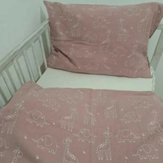 Povlečení do postýlky mušelin Fauna starorůžová ČR