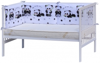 Scarlett Mantinel do postýlky 4dílný - Panda - 210 x 40 cm - bílá