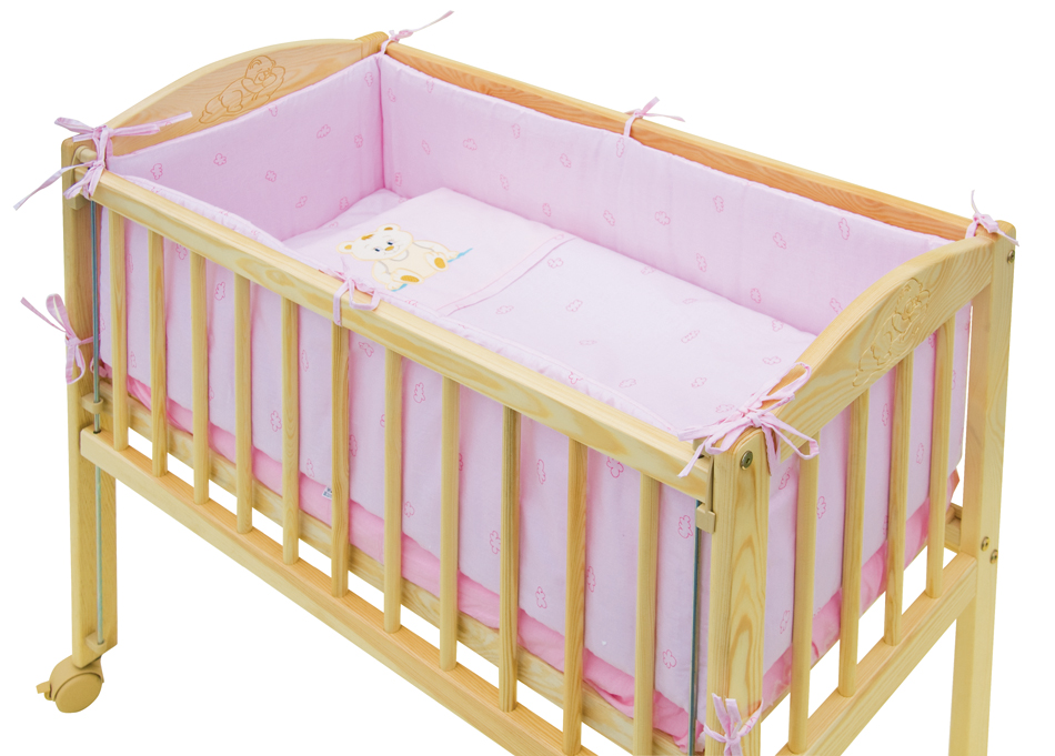 Scarlett 7dílná souprava do postýlky Baby MÉĎA 90 x 41 cm - růžová